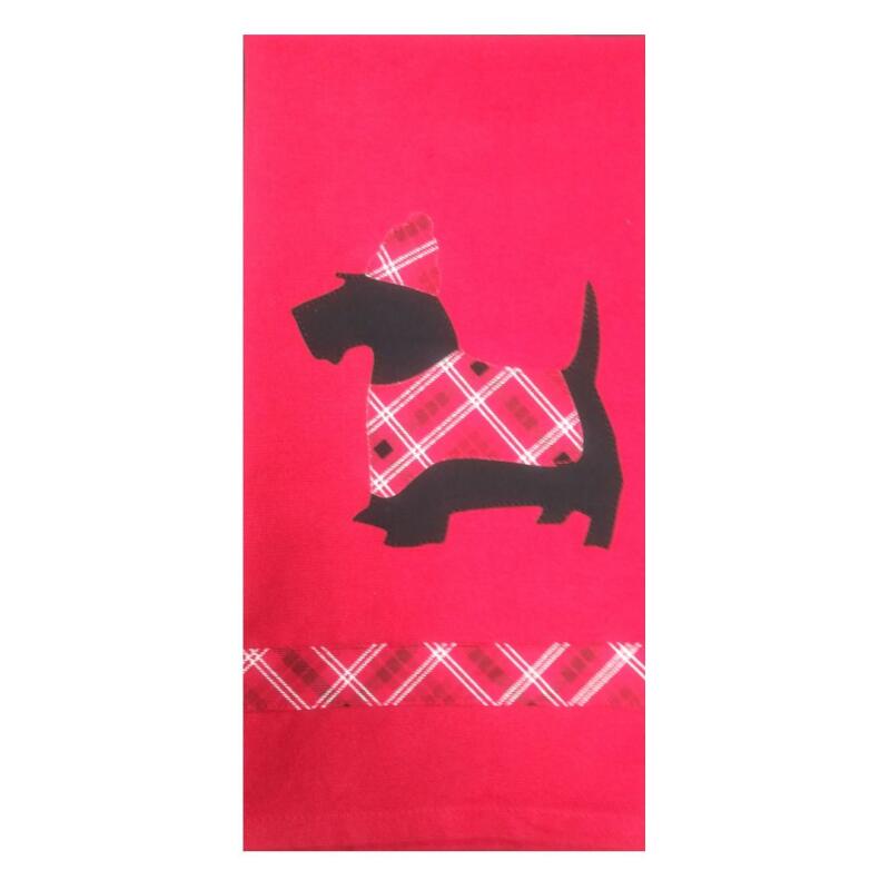 Towel Applique Kit - Winter Scottie (Price: KIT)