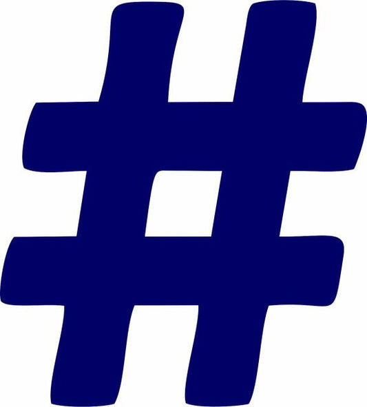 Hashtag-Number Sign Silhoustte (Price: 4"h, Color: Navy)