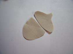 Acorn Laser Cut Appliques Set of 2 (Size: with FUSIBLE - 2.5"W, Color: Tan/Beige )