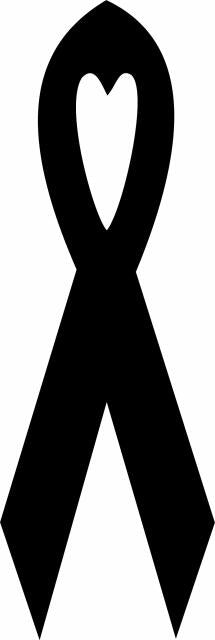 Awareness Ribbon Laser Cut Appliques (Size: 10"H, Color: Black)