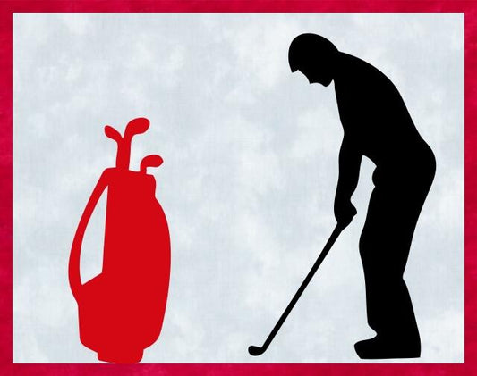 Kit - Mug Rug -  Golfer - Male (Price: Kit, Color: Red)