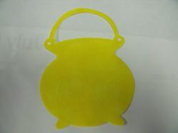 Cauldron NO handle Die Cut Appliques (Size: with FUSIBLE - 4"H	, Color: Tonal - Yellow)