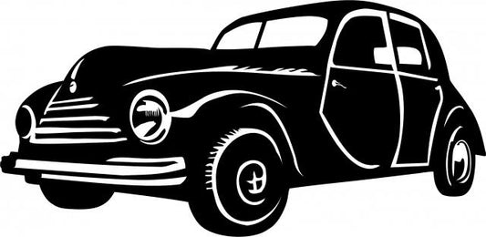 Antique Vintage 1940's Sedan Silhouette Laser Cut Appliques (Size: 10"W, Direction: facing left)