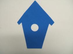 Birdhouse Laser Cut Appliques (Size: 5"H, Color: Blue )