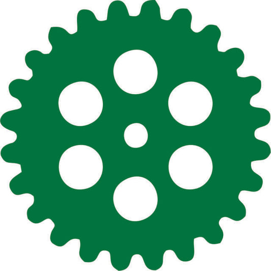 Gear #1 Silhouette Laser Cut Appliques (Color: Green, Size: with FUSIBLE - 9')