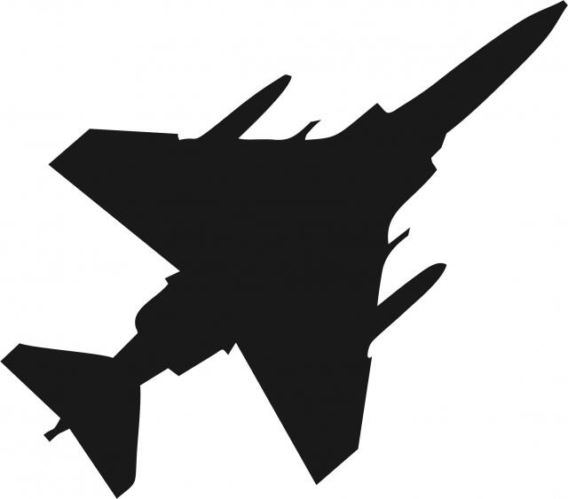 Jet #1 Silhouette Laser Cut Appliques (Size: 10"H, Direction: facing right)