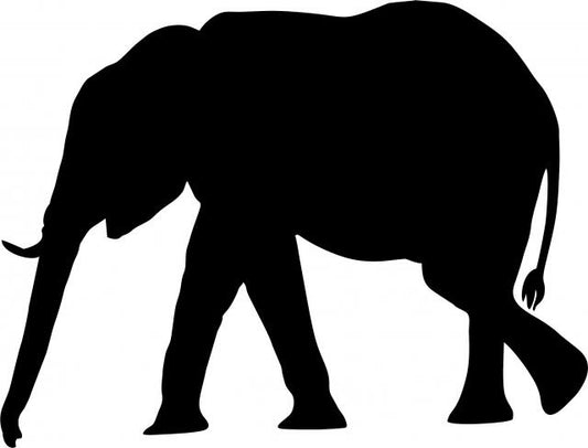 Elephant Silhouette Laser Cut Appliques (Direction: facing left, Size: 10"W)
