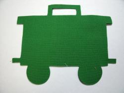 Christmas Train Caboose Laser Cut Appliques (Size: with FUSIBLE - 5"H, Color: Green  )