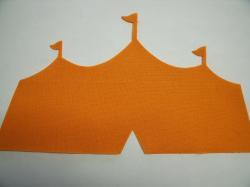 Circus Tent Laser Cut Appliques (Size: \WITH Backing - 10"W, Color: Orange  )