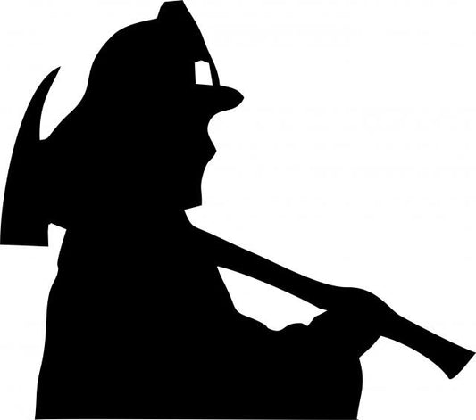 Firefighter #4 Laser Cut Appliques (Price: 20" W with fusible, Direction: Black - facing right)