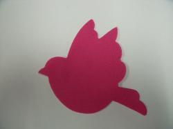 Bird Laser Cut Appliques (Size: 6"H, Color: Hot Pink  , Direction: Facing left)