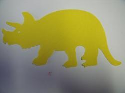 Dinosaur - Triceratops Laser Cut Appliques (Size: 6"W, Color: Yellow , Direction: Facing left)