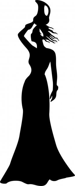 African Woman - Armani Silhouette Laser Cut Appliques (Size: with FUSIBLE - 12"H, Direction: facing left)