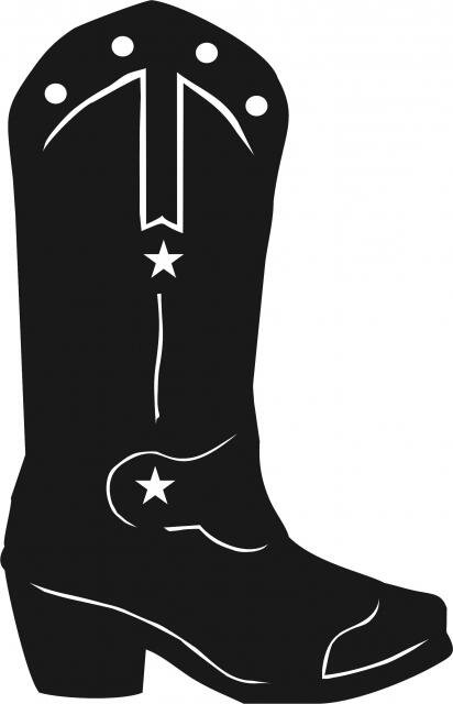 Cowboy Boot Silhouettes Laser Cut Appliques (Size: with FUSIBLE - 8"H, Direction: facing right)