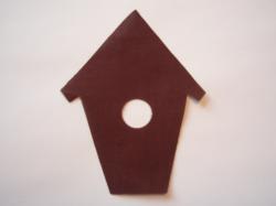 Birdhouse Laser Cut Appliques (Size: 4"H, Color: Brown )