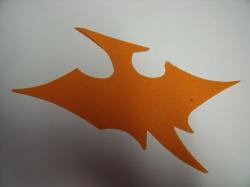Dinosaur - Pterodactyl Laser Cut Appliques (Size: 5"W, Color: Orange  , Direction: Facing left)