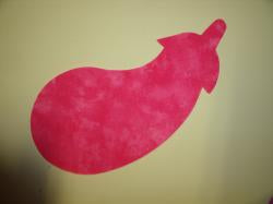 Eggplant/Squash Laser Cut Appliques (Color: Tonal - Hot Pink, Size: With FUSIBLE- 6"W, Direction: Facing left)