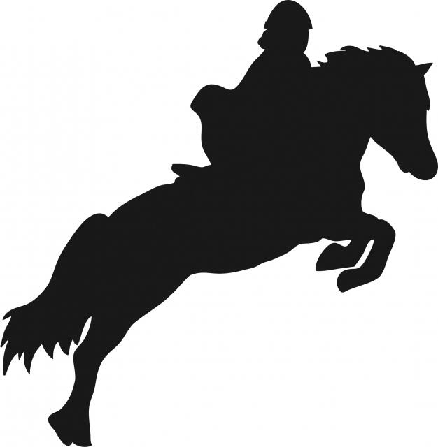 Equestrian Jumper Silhouette Laser Cut Appliques (Size: 10"H, Direction: facing right)