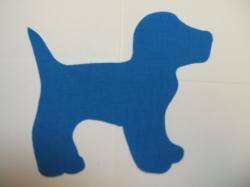 Dog - Puppy Laser Cut Appliques (Size: 4"W, Color: Blue  , Direction: Facing right)