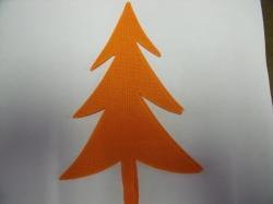 Fir Tree Laser Cut Appliques    (Size: with FUSIBLE - 5"H, Color: Orange  )