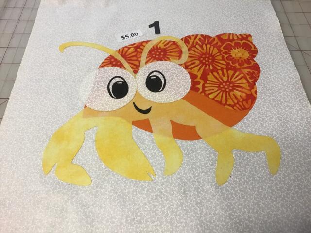 Kit - Crab Laser Cut Appliques (Color: Orange Floral Shell , Price: with FUSIBLE )