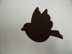 Bird Laser Cut Appliques (Size: 5"H, Color: Brown , Direction: Facing left)