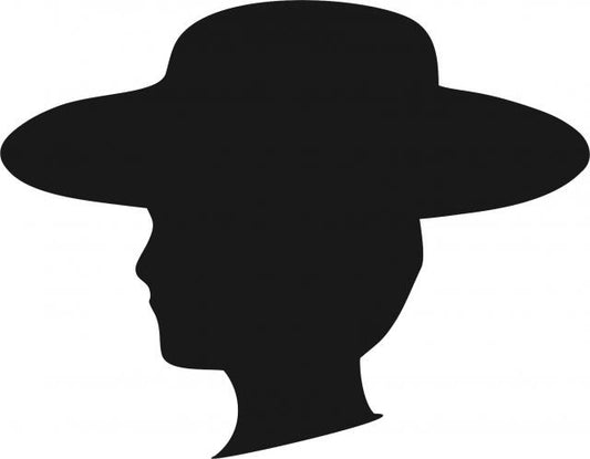Amish Boy Portrait Silhouette Laser Cut Appliques (Size: with FUSIBLE - 5.5"H, Direction: facing left)