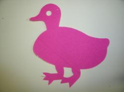 Duck Laser Cut Appliques (Size: 5"H, Color: Hot Pink , Direction: Facing right)