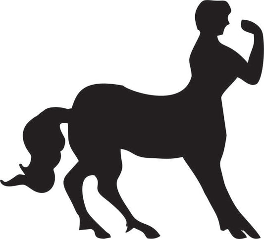 Centaur - Half Horse/Half Man Silhouette Laser Cut Appliques (Size: with FUSIBLE - 10"H, Direction: right)