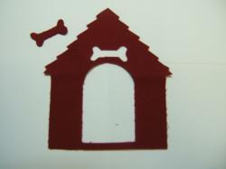 Dog House Laser Cut Appliques (Size: 6"H, Color: Red )