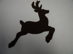 Christmas Reindeer Laser Cut Appliques (Color: Tonal - Brown  , Size: 6"H, Direction: Facing left)