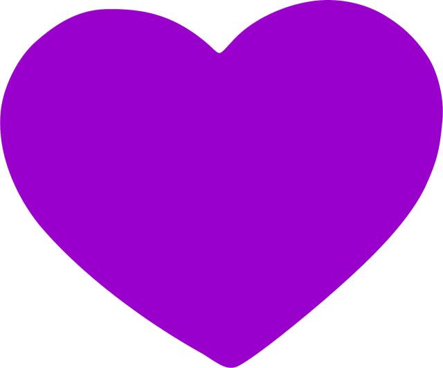 Heart Laser  Cut Appliques (Size: with FUSIBLE - 5"W, Color: Tonal - Purple )