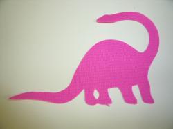Dinosaur - Apatosaurus Laser Cut Appliques (Size: 6"W, Color: Hot Pink , Direction: Facing right)