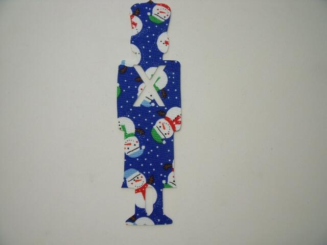 Christmas Toy Soldier Laser Cut Appliques (Size: with FUSIBLE - 6"H	, Color: Blue Snowmen)