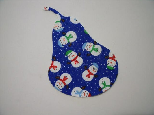 Christmas Pear Laser Cut Appliques (Size: 6"H, Color: Blue Snowmen)