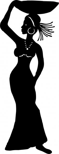 African Woman - Shani Silhouette Laser Cut Appliques (Size: WITH Backing - 8"H, Direction: facing left)