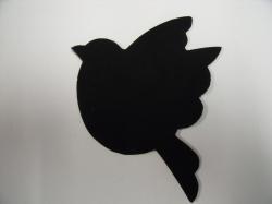 Bird Laser Cut Appliques (Size: 4"H, Color: Black  , Direction: Facing left)
