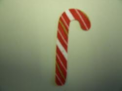 Christmas Candy Cane Laser Cut Appliques (Size: 4"H, Color: Red, Green & White Stripe, Direction: Facing left)