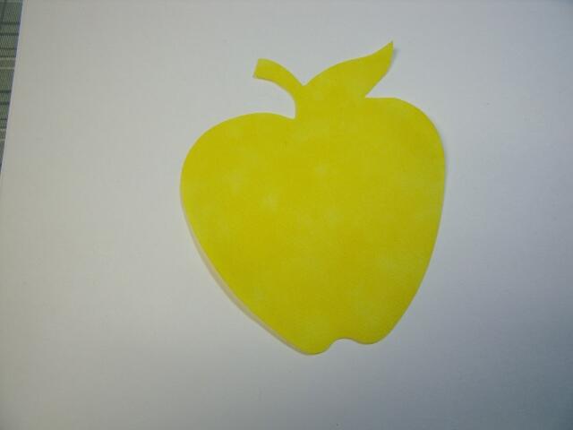 Apple Laser Cut Appliques (Size: 5"H, Color: Tonal - Yellow)