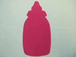 Baby Bottle Laser Cut Appliques (Size: 4"H, Color: Hot Pink  )