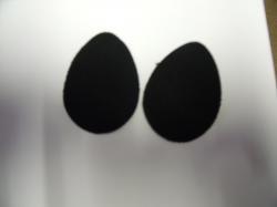 Easter Egg Laser Cut Appliques (Size: 6"H, Color: Black  )