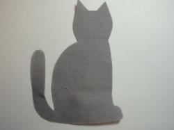 Cat Laser Cut Appliques (Size: 6"H, Color: Gray  , Direction: Facing right)