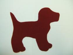 Dog - Puppy Laser Cut Appliques (Size: 5"W, Color: Red  , Direction: Facing left)