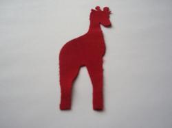 Giraffe Laser Cut Appliques (Size: 5"H, Color: Red , Direction: Facing right)