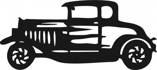 Antique Vintage Street Rod Silhouette Laser Cut Appliques (Size: 8"W, Direction: facing left)