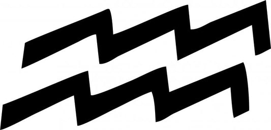 Aquarius Symbol Silhouette Laser Cut Appliques (Size: with FUSIBLE - 8"W)