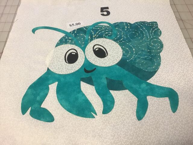Kit - Crab Laser Cut Appliques (Color: Teal shell, Price: with FUSIBLE )