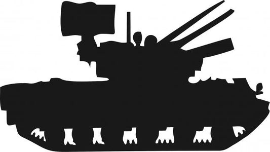 Tank - Bradley Silhouette Laser Cut Appliques (Size: 10"W, Direction: guns facing right)