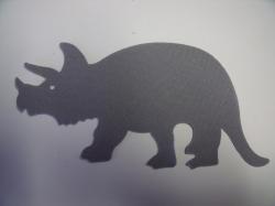 Dinosaur - Triceratops Laser Cut Appliques (Size: 5"W, Color: Gray , Direction: Facing right)