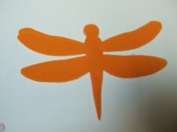 Dragonfly Laser Cut Appliques (Size: 5"W, Color: Orange )